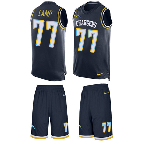 Men's Nike Los Angeles Chargers #77 Forrest Lamp Limited Navy Blue Tank Top Suit NFL Jersey