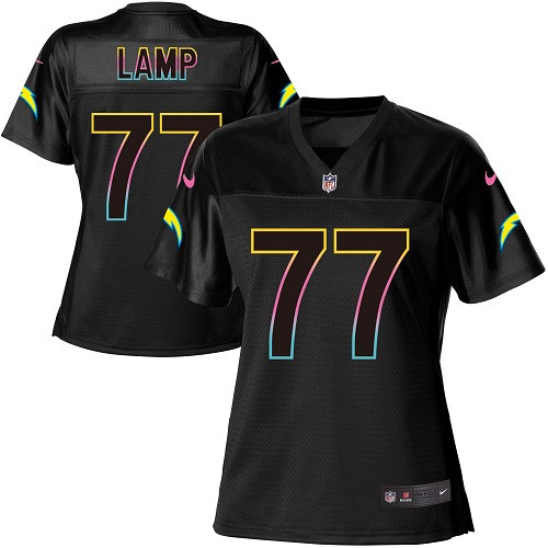 Women's Nike Los Angeles Chargers #77 Forrest Lamp Game Black Fashion NFL Jersey