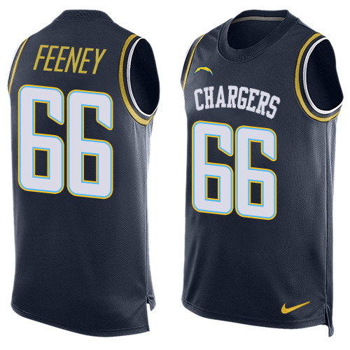 Men's Nike Los Angeles Chargers #66 Dan Feeney Limited Navy Blue Player Name & Number Tank Top NFL Jersey