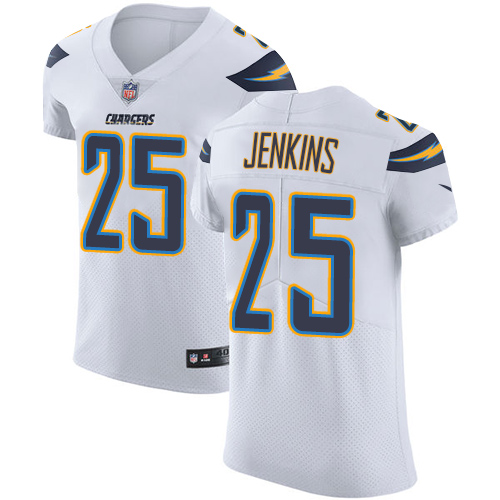 Men's Nike Los Angeles Chargers #25 Rayshawn Jenkins Elite White NFL Jersey