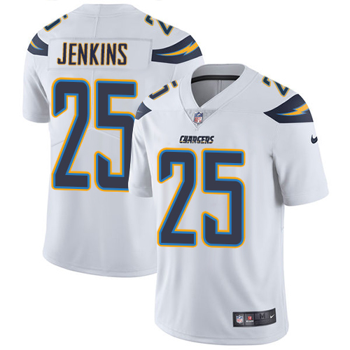 Men's Nike Los Angeles Chargers #25 Rayshawn Jenkins White Vapor Untouchable Limited Player NFL Jersey