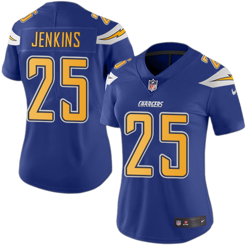 Women's Nike Los Angeles Chargers #25 Rayshawn Jenkins Limited Electric Blue Rush Vapor Untouchable NFL Jersey