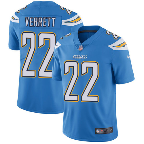 Men's Nike Los Angeles Chargers #22 Jason Verrett Electric Blue Alternate Vapor Untouchable Limited Player NFL Jersey