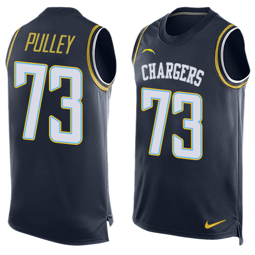 Men's Nike Los Angeles Chargers #73 Spencer Pulley Limited Navy Blue Player Name & Number Tank Top NFL Jersey