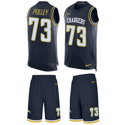 Men's Nike Los Angeles Chargers #73 Spencer Pulley Limited Navy Blue Tank Top Suit NFL Jersey