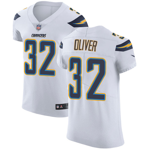 Men's Nike Los Angeles Chargers #32 Branden Oliver Elite White NFL Jersey