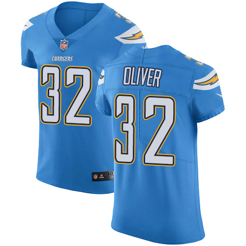 Men's Nike Los Angeles Chargers #32 Branden Oliver Elite Electric Blue Alternate NFL Jersey