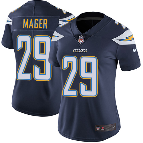 Women's Nike Los Angeles Chargers #29 Craig Mager Navy Blue Team Color Vapor Untouchable Limited Player NFL Jersey