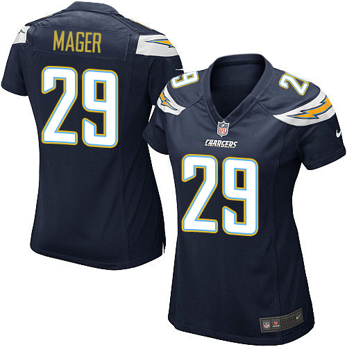 Women's Nike Los Angeles Chargers #29 Craig Mager Game Navy Blue Team Color NFL Jersey