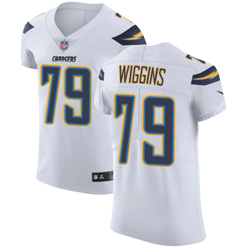 Men's Nike Los Angeles Chargers #79 Kenny Wiggins Elite White NFL Jersey