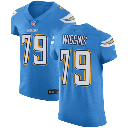 Men's Nike Los Angeles Chargers #79 Kenny Wiggins Elite Electric Blue Alternate NFL Jersey