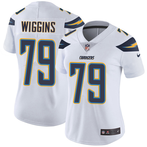 Women's Nike Los Angeles Chargers #79 Kenny Wiggins White Vapor Untouchable Elite Player NFL Jersey