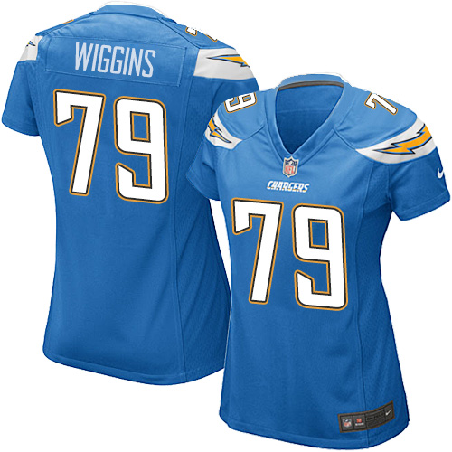 Women's Nike Los Angeles Chargers #79 Kenny Wiggins Game Electric Blue Alternate NFL Jersey