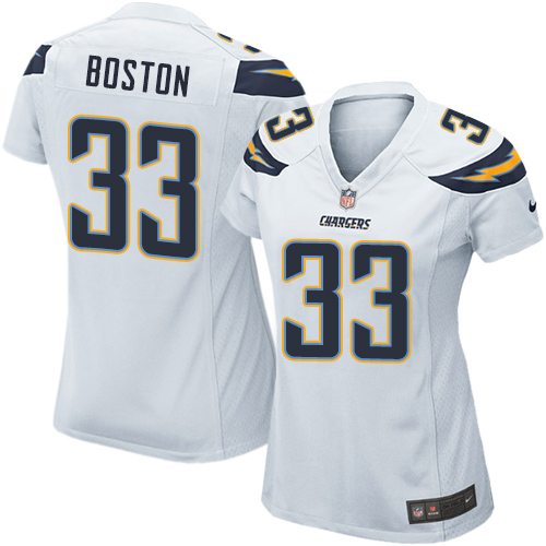 Women's Nike Los Angeles Chargers #33 Tre Boston Game White NFL Jersey