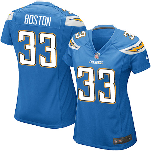 Women's Nike Los Angeles Chargers #33 Tre Boston Game Electric Blue Alternate NFL Jersey