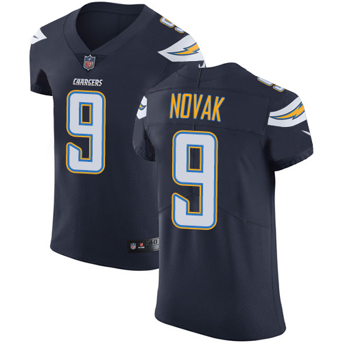 Men's Nike Los Angeles Chargers #9 Nick Novak Elite Navy Blue Team Color NFL Jersey
