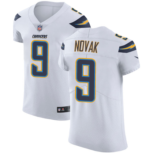 Men's Nike Los Angeles Chargers #9 Nick Novak Elite White NFL Jersey