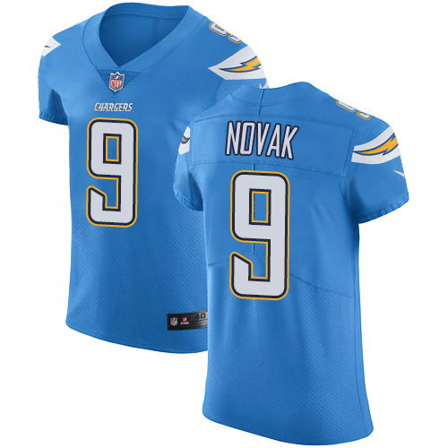 Men's Nike Los Angeles Chargers #9 Nick Novak Elite Electric Blue Alternate NFL Jersey