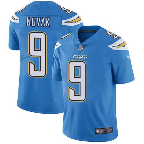 Men's Nike Los Angeles Chargers #9 Nick Novak Electric Blue Alternate Vapor Untouchable Limited Player NFL Jersey