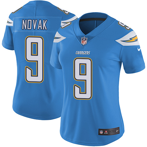 Women's Nike Los Angeles Chargers #9 Nick Novak Electric Blue Alternate Vapor Untouchable Limited Player NFL Jersey