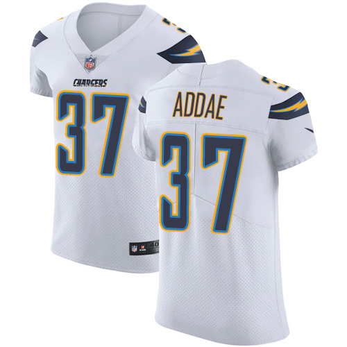 Men's Nike Los Angeles Chargers #37 Jahleel Addae Elite White NFL Jersey