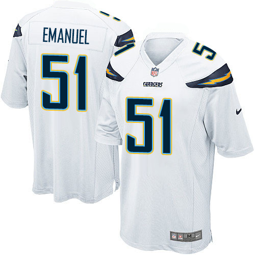 Men's Nike Los Angeles Chargers #51 Kyle Emanuel Game White NFL Jersey