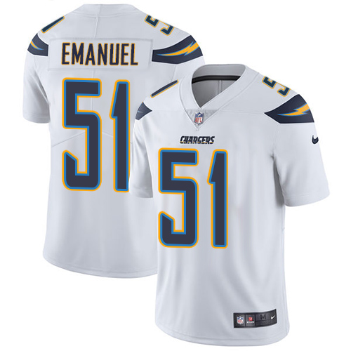 Youth Nike Los Angeles Chargers #51 Kyle Emanuel White Vapor Untouchable Elite Player NFL Jersey