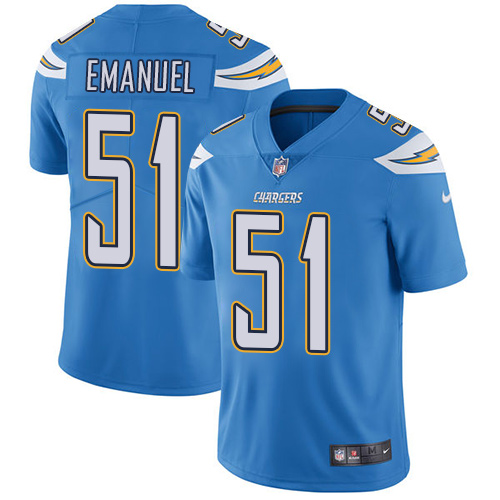 Youth Nike Los Angeles Chargers #51 Kyle Emanuel Electric Blue Alternate Vapor Untouchable Limited Player NFL Jersey
