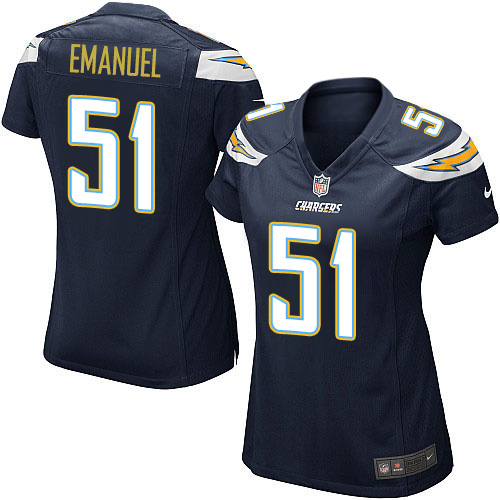 Women's Nike Los Angeles Chargers #51 Kyle Emanuel Game Navy Blue Team Color NFL Jersey