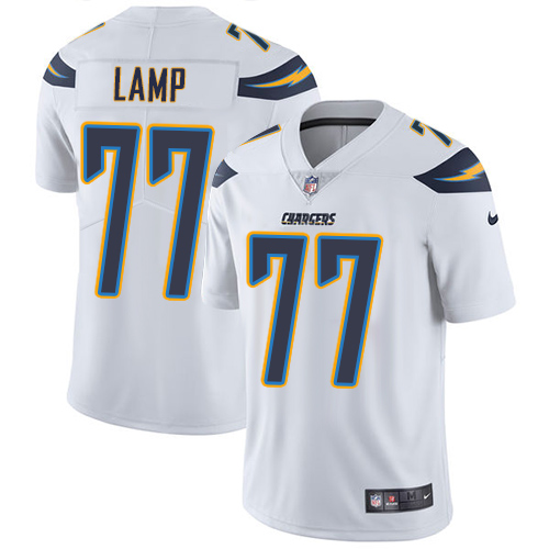 Men's Nike Los Angeles Chargers #77 Forrest Lamp White Vapor Untouchable Limited Player NFL Jersey