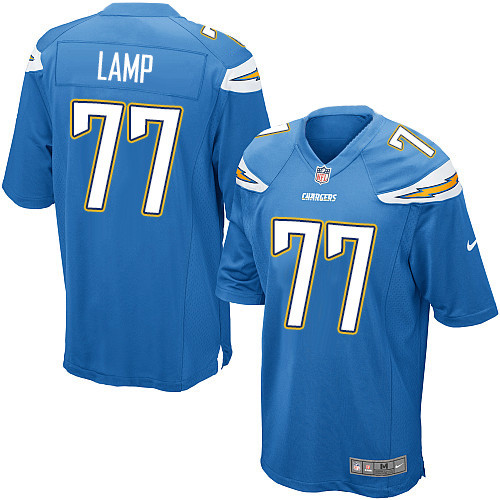 Men's Nike Los Angeles Chargers #77 Forrest Lamp Game Electric Blue Alternate NFL Jersey