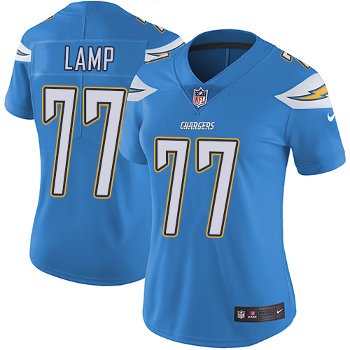 Women's Nike Los Angeles Chargers #77 Forrest Lamp Electric Blue Alternate Vapor Untouchable Limited Player NFL Jersey