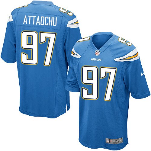 Men's Nike Los Angeles Chargers #97 Jeremiah Attaochu Game Electric Blue Alternate NFL Jersey