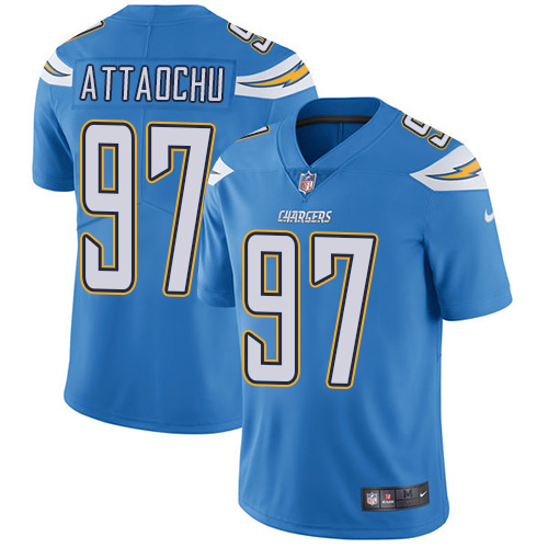 Youth Nike Los Angeles Chargers #97 Jeremiah Attaochu Electric Blue Alternate Vapor Untouchable Elite Player NFL Jersey