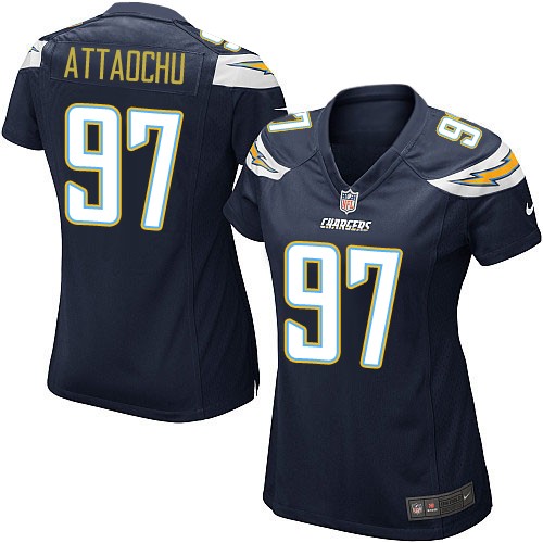 Women's Nike Los Angeles Chargers #97 Jeremiah Attaochu Game Navy Blue Team Color NFL Jersey