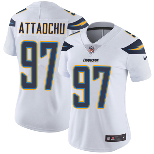 Women's Nike Los Angeles Chargers #97 Jeremiah Attaochu White Vapor Untouchable Limited Player NFL Jersey