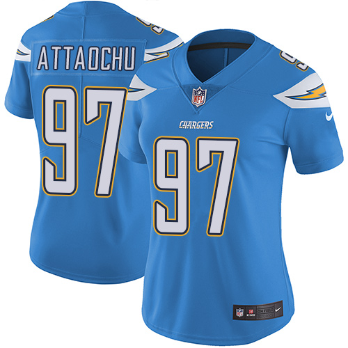 Women's Nike Los Angeles Chargers #97 Jeremiah Attaochu Electric Blue Alternate Vapor Untouchable Limited Player NFL Jersey