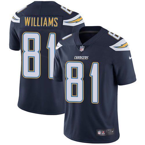 Men's Nike Los Angeles Chargers #81 Mike Williams Navy Blue Team Color Vapor Untouchable Limited Player NFL Jersey
