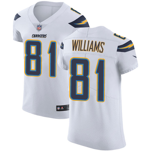 Men's Nike Los Angeles Chargers #81 Mike Williams Elite White NFL Jersey