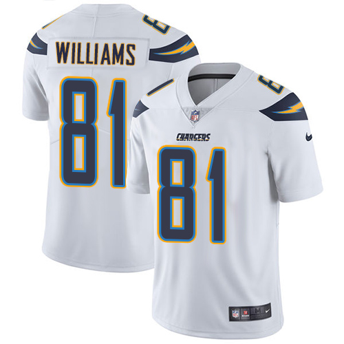 Men's Nike Los Angeles Chargers #81 Mike Williams White Vapor Untouchable Limited Player NFL Jersey