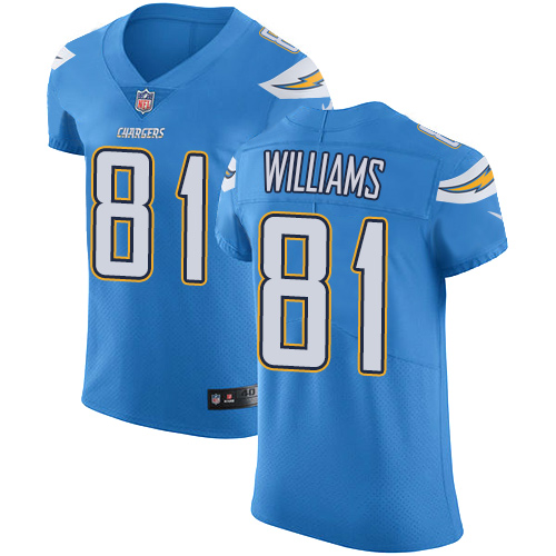 Men's Nike Los Angeles Chargers #81 Mike Williams Elite Electric Blue Alternate NFL Jersey