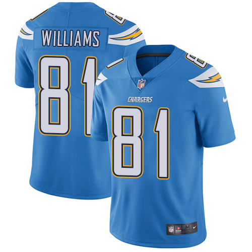 Men's Nike Los Angeles Chargers #81 Mike Williams Electric Blue Alternate Vapor Untouchable Limited Player NFL Jersey