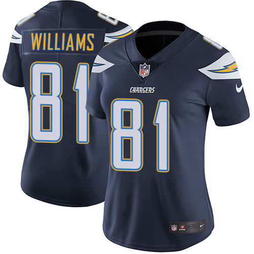 Women's Nike Los Angeles Chargers #81 Mike Williams Navy Blue Team Color Vapor Untouchable Limited Player NFL Jersey