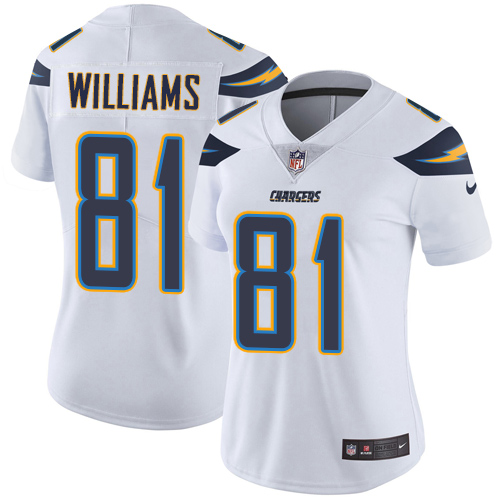 Women's Nike Los Angeles Chargers #81 Mike Williams White Vapor Untouchable Elite Player NFL Jersey