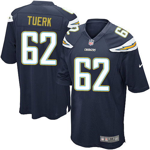 Men's Nike Los Angeles Chargers #62 Max Tuerk Game Navy Blue Team Color NFL Jersey