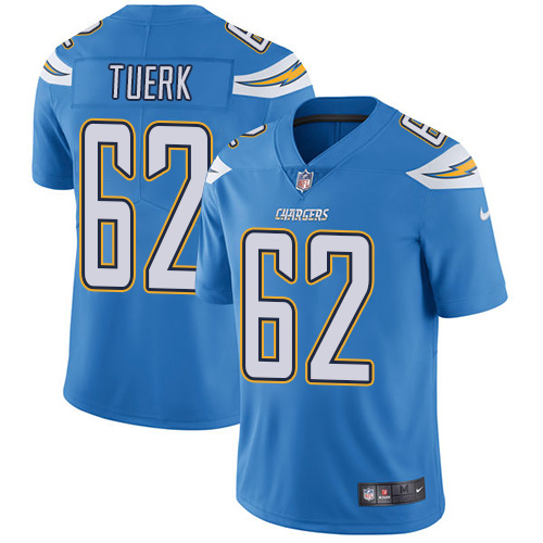 Men's Nike Los Angeles Chargers #62 Max Tuerk Electric Blue Alternate Vapor Untouchable Limited Player NFL Jersey