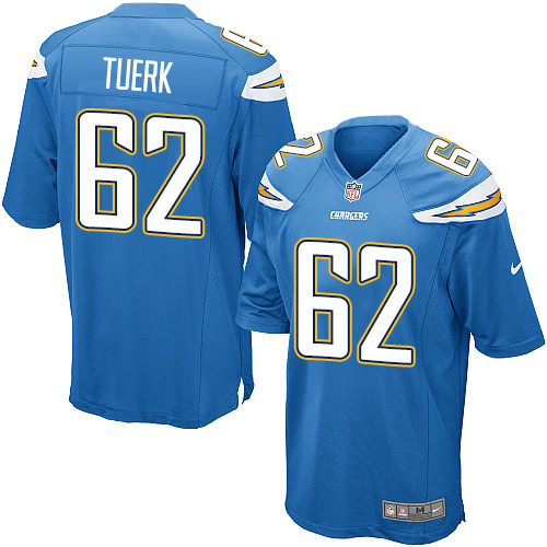 Men's Nike Los Angeles Chargers #62 Max Tuerk Game Electric Blue Alternate NFL Jersey