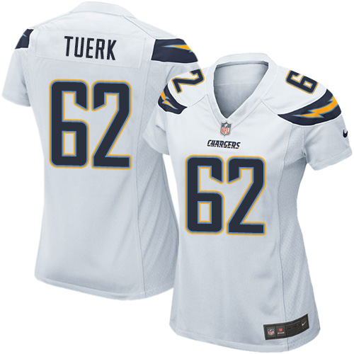 Women's Nike Los Angeles Chargers #62 Max Tuerk Game White NFL Jersey