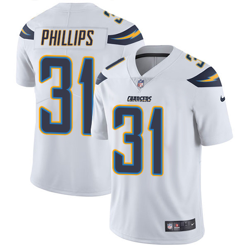 Men's Nike Los Angeles Chargers #31 Adrian Phillips White Vapor Untouchable Limited Player NFL Jersey