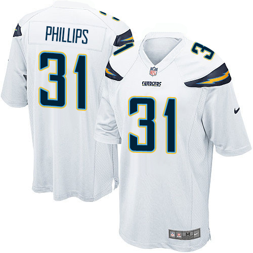 Men's Nike Los Angeles Chargers #31 Adrian Phillips Game White NFL Jersey